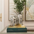 thumbnail image 6 of DecMode 10", 7"H Silver Stainless Steel Metal Vase with a Sleek Mirror Finish, Set of 2, 6 of 12