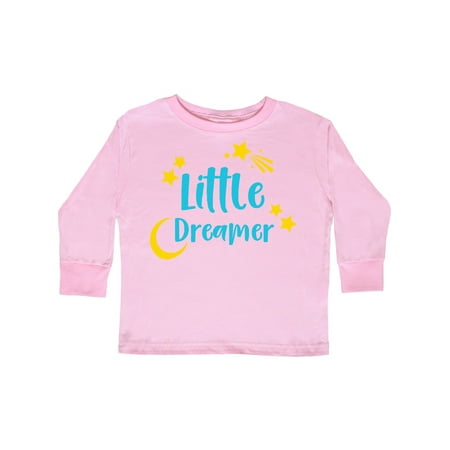 

Inktastic Little Dreamer Moon Shooting Star - Blue Yellow Gift Toddler Boy or Toddler Girl Long Sleeve T-Shirt
