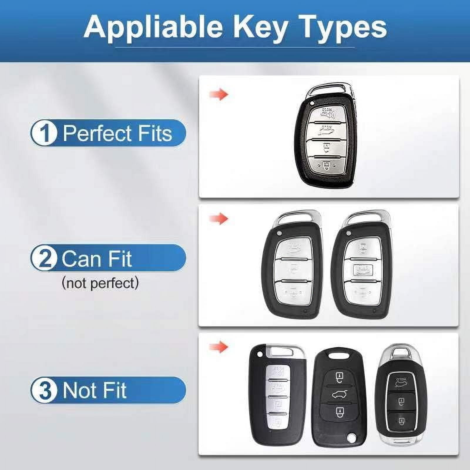 for Hyundai Key Fob Cover, Full Protection Key Case Shell Compatible with Hyundai Elantra Ioniq Sonata Tucson Elantra GT 4 Buttons