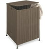 Whitmor Rattique Folding Laundry Hamper with Lid, Brown