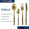 thumbnail image 2 of Juego De Cubiertos Chefmaker Acero Inoxidable Dorado 16 Piezas Premium Chefmaker Moderno minimalista, 2 of 4