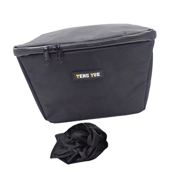 Bolsa para cesta delantera de bicicleta eléctrica, resistente al sol, impermeable y con funda para lluvia. 27 cm x 29 cm x 19 cm