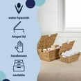 thumbnail image 3 of happimess BSK2007A-2SET Wilder Classic Farmhouse Woven Hyacinth Rectangular Storage Baskets with Lids and Handles, Natural (Set of 2), 3 of 7
