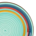 thumbnail image 2 of Gibson Home Rainbow Party 12 Piece Hand-Painted Multi-Color Stoneware Dinnerware Dish Set  - Green, 2 of 6