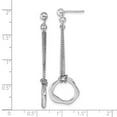 thumbnail image 2 of 925 Sterling Silver Rhodium Plated Polished Abstract Post Long Drop Dangle Earrings 51x15.3mm Wide Dangle Earring for Wo, 2 of 2