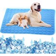 thumbnail image 1 of Dog Cooling Mat, Pet Dog Self Cooling Pad, Ice Silk Washable Summer Cool Mat for Cats, Kennels, Crates and Beds (XX-Large 59''×40'', Blue), 1 of 5