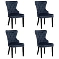 thumbnail image 2 of WestinTrends Wordford Velvet Dining Chairs Set of 4, Wingback Upholstered Button Tufted Dining Room Chairs with Pull Ring, Navy Blue, 2 of 11