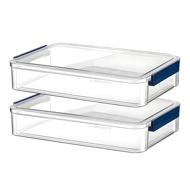 Cajas de almacenamiento RHONZHAO de plástico transparente apilables 34 x 23 x 7 cm