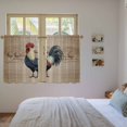 thumbnail image 3 of Farm Roosters Kitchen Curtain for Berdoom Living Room Cafe 45 Inch Length, Farmhouse Farm Chicken Countryside Retro Tiers Curtains Light Filtering Drapes Window Treatment 2 Panels 52"Wx45"L, 3 of 8
