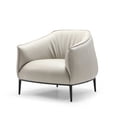 thumbnail image 3 of Whiteline Modern Living Benbow Leisure Chair, Light Grey Faux leather. Sanded Black coated steel base., 3 of 10