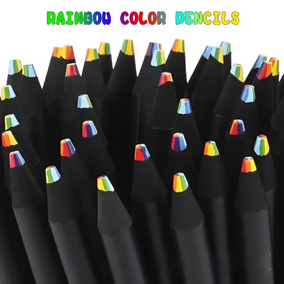 CCOCC Concentric Gradient Rainbow Pencil Crayons Colored Set Art