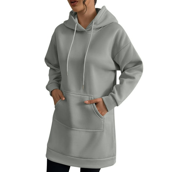 aidice Women's Hoodies Long Sleeve Drawstring Hooded Loose Casual Fleece Thick Warm Fall Oversized Pullover Sweatshirts with Pockets
