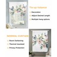 thumbnail image 3 of Pink Flowers Tie Up Curtains for Window, Thermal Insulated Balloon Shade Adjustable Rod Pocket Curtains Valance Panels for Kitchen Bathroom Cafe 42 x 45 Pastoral Spring Botanical Butterfly Plants, 3 of 6