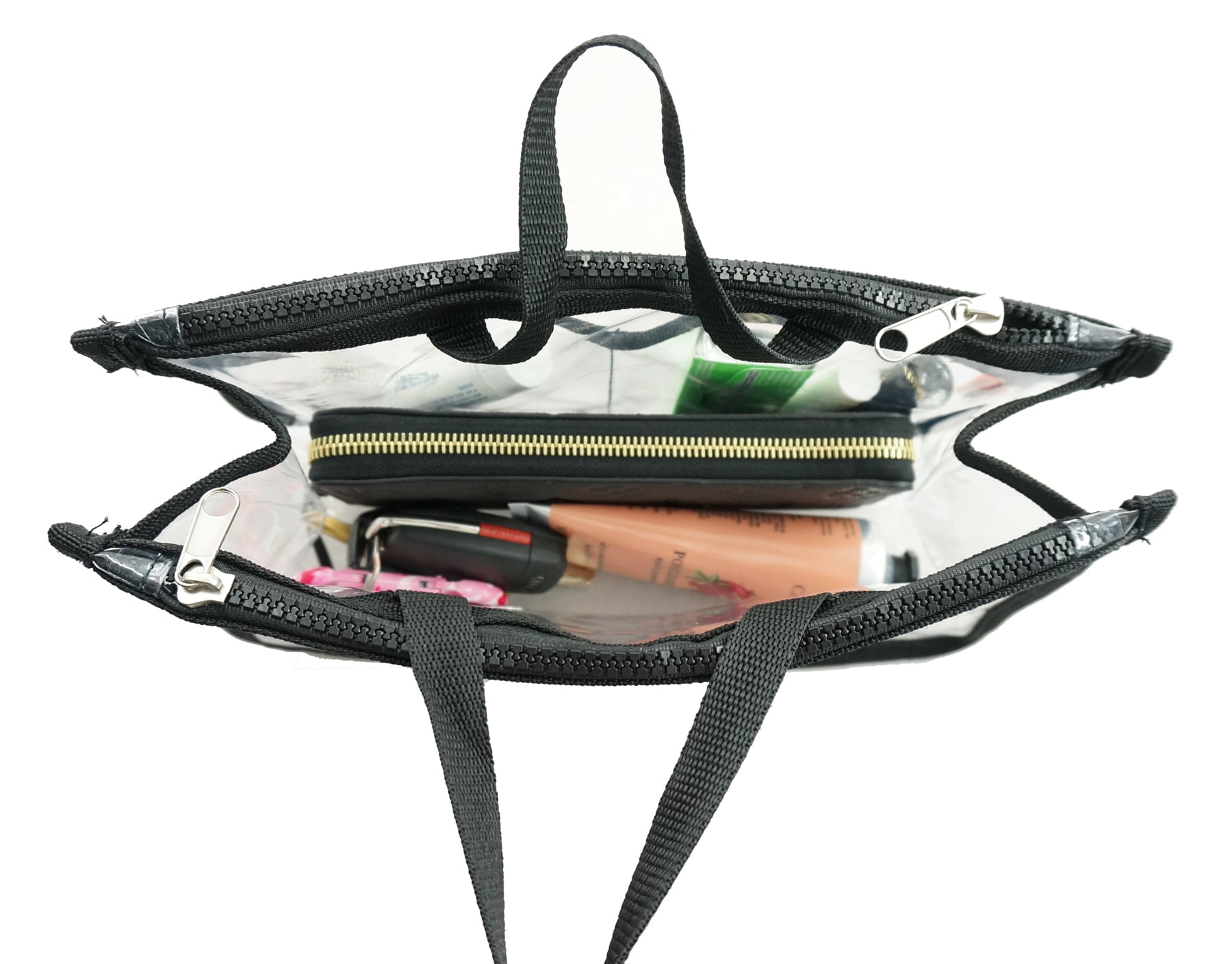 2 Pack Clear Pencil Pouch Transparent Student School Supply Bag Cosmetic Bags See Through Vinyl Shaving Toiletry Makeup Holder