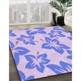thumbnail image 3 of Ahgly Company Machine Washable Indoor Square Transitional Light Slate Blue Area Rugs, 4' Square, 3 of 7