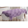 thumbnail image 1 of Oriental Tablecloth, Monochrome Design Folkloric Motif Illustration, Rectangle Satin Table Cover Accent for Dining Room and Kitchen, 52" X 70", Pastel Purple Mauve, by Ambesonne, 1 of 2
