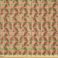 thumbnail image 2 of Ambesonne Floral Fabric by the Yard Microfiber, Repeating Swirly Leaves Art, 2 Yards, Pastel Brown and Blush, 2 of 2