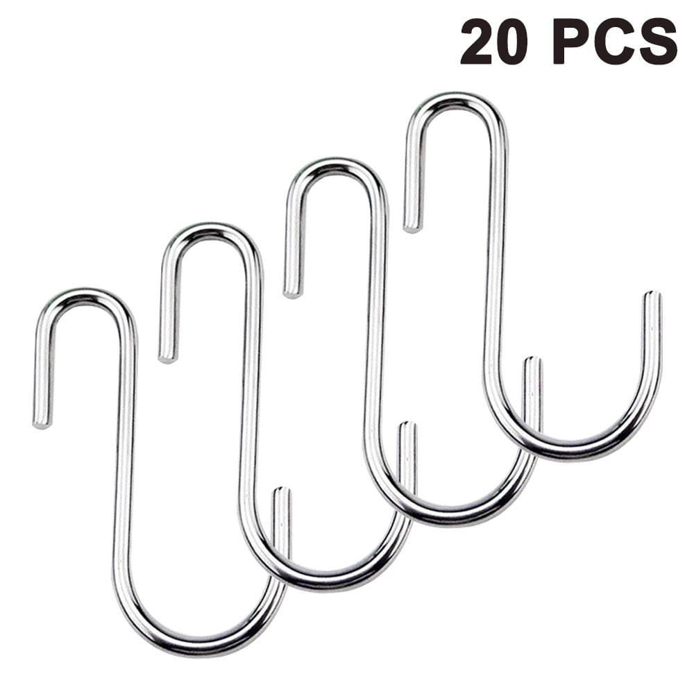 MOLYHUA Heavy Duty Stainless Steel S Hooks Rack Hangers for Hanging Kitchenware Pan Pots Utensils Clothes Bags Towels Plants 36 Pack S Shaped Hooks