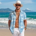 thumbnail image 7 of UAYOTSE Mens Button Down Short Sleeve Shirts Summer Beach Vacation Untucked Casual Tops Shirt,Sizes 5XL, 7 of 7