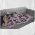 thumbnail image 6 of Pink Zebra Soft Flannel Fleece Throw Blanket, Funky Letters Written in Zebra Skin Stripes Animal Theme Design, Cozy Plush for Indoor and Outdoor Use, 70" x 90", Baby Pink White, by Ambesonne, 6 of 6