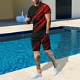 thumbnail image 1 of Vedolay Short Set Men Short Sets 2 Piece Hawaii With Pockets Summer Casual 2023 Short Pants And T-Shirt,Red M, 1 of 3