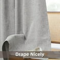 thumbnail image 2 of DriftAway 100% Blackout Linen Curtains for Bedroom 96 Inches Long Drape Farmhouse Thermal Insulated 3 Inch Rod Pocket Back Tab Full Light Blocking 2 Panels for Living Room Nursery, 2 of 5