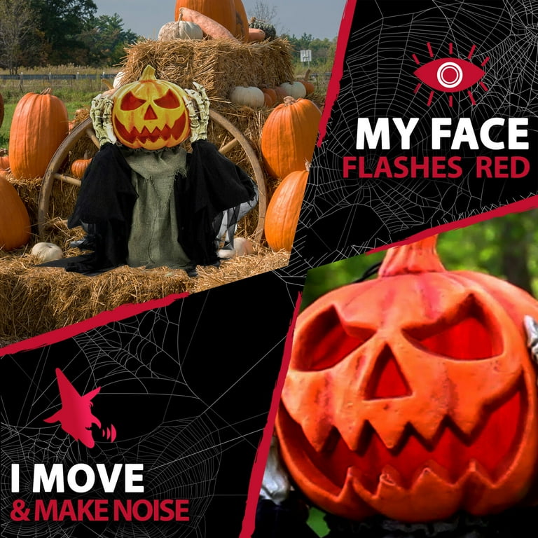 Haunted Hill Farm 25-In. Pop-Up Animatronic Pumpkin Head