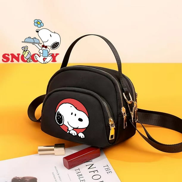 Bolso Cruzado Peanuts Para Niñas Bolso Bandolera Snoopy Peanuts Para Niñas Y Mujeres - Diseño Negro Con Correa Ajustable Regalo Niñas Adolescentes