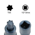 thumbnail image 3 of Uxcell 1/2-Inch Square Drive x T55 Metric Torx Bit Socket, 2 Inch Length 2 Pack, 3 of 5