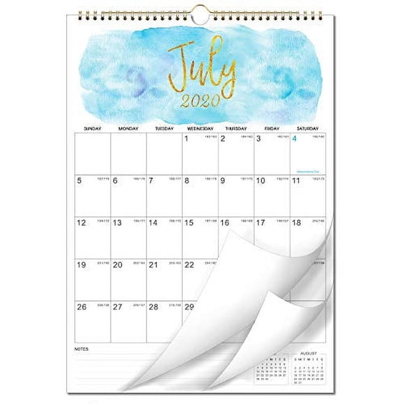 2020-2021 Calendar - 18 Months Wall Calendar of 2020-2021, 12" x 17", Twin-Wire Binding, Large Blocks with Julian Dates Perfect for Planning and Organizing for Home or Office