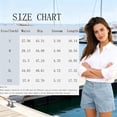 thumbnail image 3 of Dress Shorts for Women Summer Bermuda Shorts with Pockets Dressy Casual Button Down Wide Leg Beach Short Light Blue M, 3 of 6