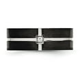 thumbnail image 5 of Auriga Fine Jewelry Stainless Steel Polished Black IP-plated CZ Grooved 8 mm Comfort Fit Band for Women Size 8.5, 5 of 6