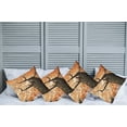 thumbnail image 2 of Ambesonne Landscape Throw Pillow Cover 4 Pack, Old Tree Botany Wood, 18", Orange Brown, 2 of 7
