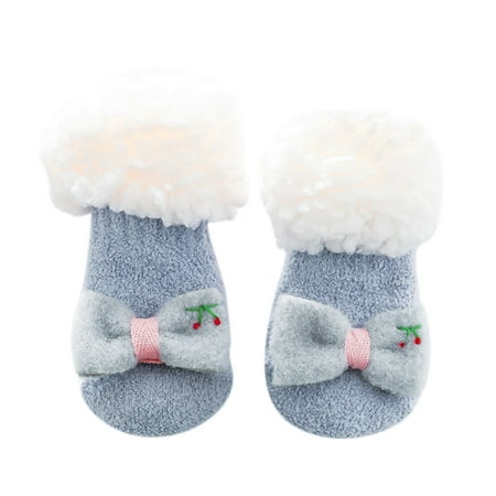 

Children Socks Christmas Cartoon Glittering Bow Knitting Wool Socks