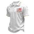 thumbnail image 4 of Dwelliawo 250th Anniversary Usa Shirt Men's American Flag Patriotic Patriotic Short Sleeve Shirts 250 Anniversary Usa Freedom Shirt Polo Top M White M, 4 of 6