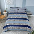 thumbnail image 2 of Homewish Modern Stripes Bedding, Blue Gray Duvet Cover Full, Navy Reversible, 3 Pieces 1 Duvet Cover and 2 Pillowcases, 2 of 6