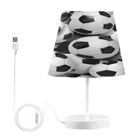 Ryvnso LED Bedside Table Lamp Football Bedroom Desk Lamps Nightstand Lampshade M