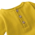 thumbnail image 3 of Busydd Newborn Clothes Onesie 0-24 Months Comfortable Solid Color Knit Ribbed Baby Boy Romper Summer Breathable Short Sleeve Round Neck Button Infant Girl Clothes 0-3 Months, 3 of 5