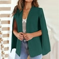 thumbnail image 4 of haxmnou womens cape blazer split sleeve open front casual jacket coat formal workwear green xl, 4 of 9