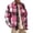 Rose Red, variant on Mens Flannel Shirts Casual Button Down Long Sleeve Plaid Shirt with Pockets