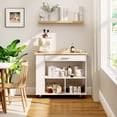 thumbnail image 6 of Walsunny Kitchen Island on Wheels with Storage Cabinet, Rolling Cart Kitchen Storage Organizer with/3 Side Spice Rack White, 6 of 9