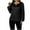 Black, variant on Satin Dressy Casual Tops for Women Cutout Crewneck Long Sleeve Elegant Blouse Shirt Lightweight Loose Fit (XL, Wine)