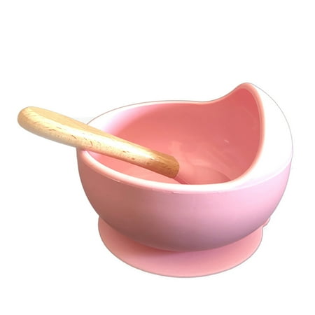 

Silicone Stay up Food Bowl And Spoon Set with Improved Super Suction Base For Baby and Toddler Deep Pink