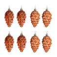 thumbnail image 3 of New Christmas Tree Decorations 9cm/8pcs Matte Gloss Pendant Plastic Electroplating Colored Pine Pinecone Shaped Stock Set Box, 3 of 5