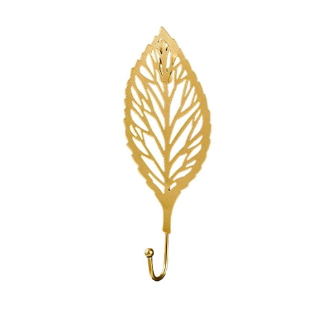 

Vikudaty Perforated Free Decorative Coat Hook Wrought Iron Light Home Luxury Metal Leaf Hook 2022 home decor