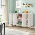 thumbnail image 2 of Tribesigns White Luxury Buffet Cabinet with Storage, 55 Inch Kitchen Sideboard Cabinet with 4 Doors, 2 of 12