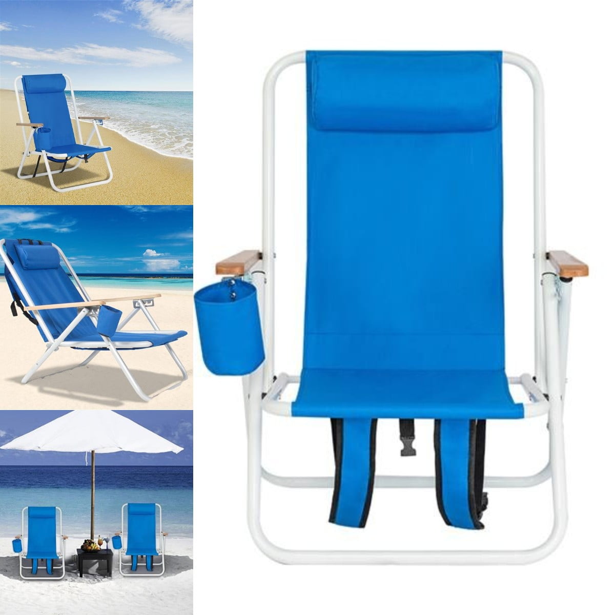 NEW PRICE! Goorabbit Reclining Beach Chair, Folding Backpack Beach