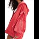 thumbnail image 2 of Sudadera con Capucha Informal de Larga con Cremallera y Bolsillos para Mujer, Talla Grande Rojo L, 2 of 7
