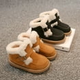 thumbnail image 4 of Otqutp Kids Furry Warm Ankle Boots Boys Girls Winter Cozy Fleece Plush Fuzzy Faux Fu𝗿 Collar Platform Snow-proof Booties, 4 of 5