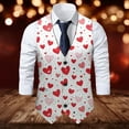 thumbnail image 2 of ZTKWD Mens Suits Vest Valentines Heart Print Pattern Button Down Blazer Fashion Lightweight Slim Casual Suit Jacket, 2 of 5